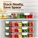 Stackable food storage boxes with lids for efficient storage space