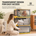 Foldable collapsible storage box with transparent design for easy access to clothes and toys