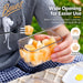 Food storage container with wide opening for easy serving and access