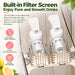 Two-tap drink dispenser with built-in filter screens for filtering fruit pulp and residues