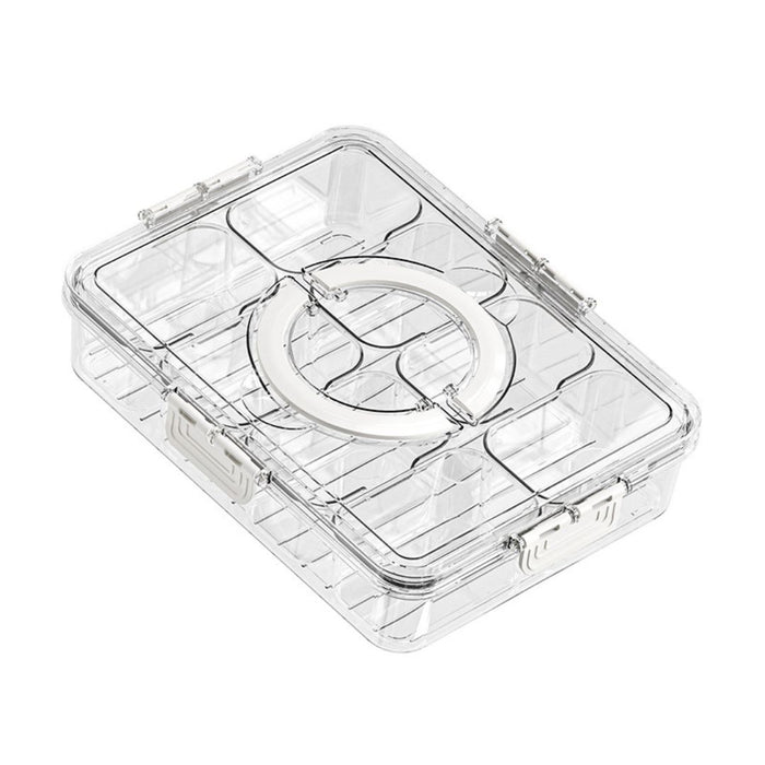 Transparent plastic food storage container with modular inner compartments