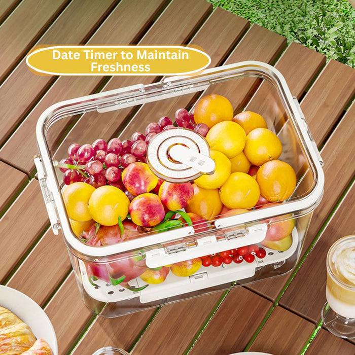 Fridge Storage Container with built-in date timer dial to maintain freshness