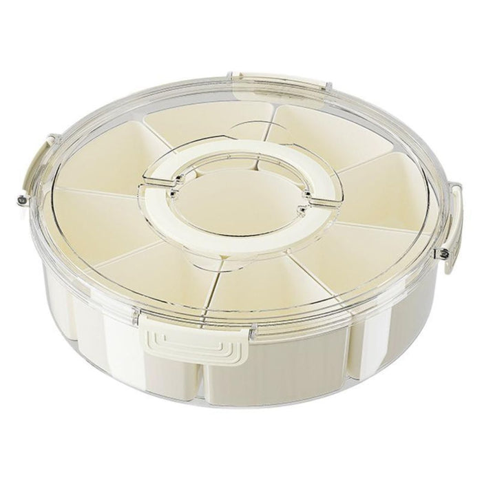 Round Food Storage Container with multi-section design and clear lid
