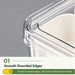 Divided food storage containers with smooth rounded edges for safe and comfortable handling