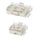 Meal prep containers in 6- and 9-compartment sizes with dimensions of 32 × 21 × 7 cm and 21 × 21 × 7 cm