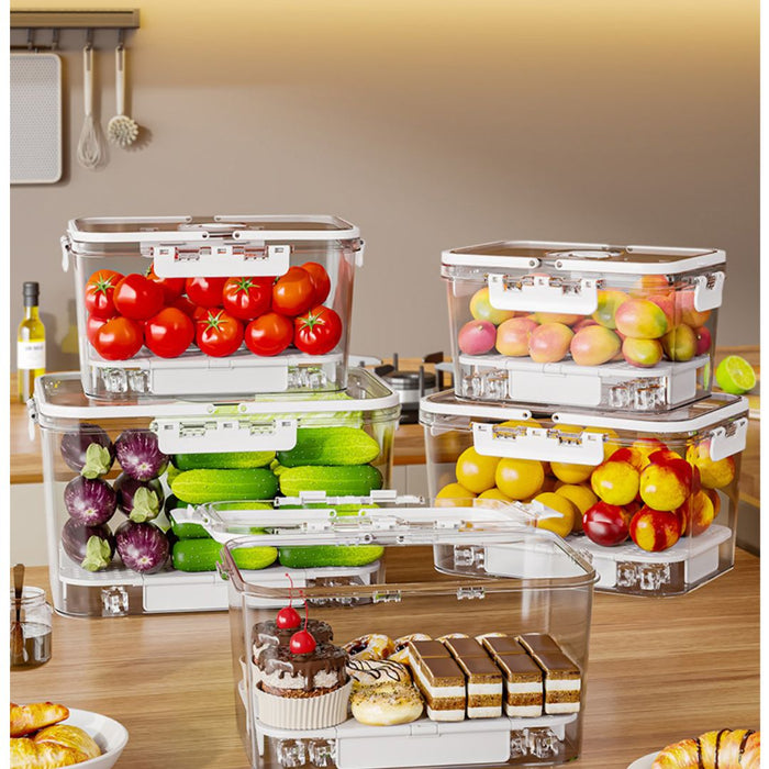 Fridge Storage Container set displaying multiple sizes for food organisation