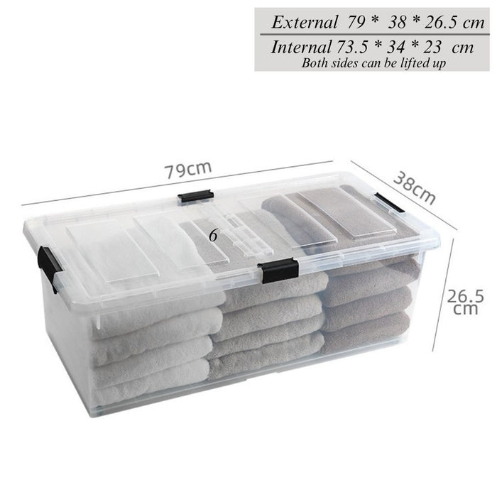 Under Bed Storage Box long deep version 79 × 38 × 26.5 cm with dual opening lid