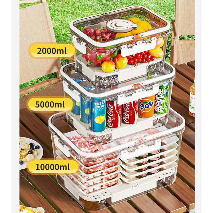 Fridge Storage Container capacity comparison 2000ml, 5000ml and 10000ml
