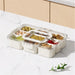 9-compartment meal prep container measuring 32 x 21 x 7 cm