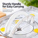 Food storage container set with sturdy carry handle for easy transport