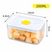 200ml transparent food storage container with white lid and yellow seal