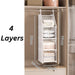 Four-layer Modular Wardrobe Storage Shelf with full size specifications for clothes storage
