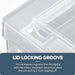 Foldable storage box with lid locking groove for secure stacking