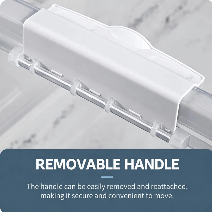Collapsible storage box with removable handle for convenient carrying and movement