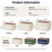 Camping storage box dimensions and colour options in beige, green and blue