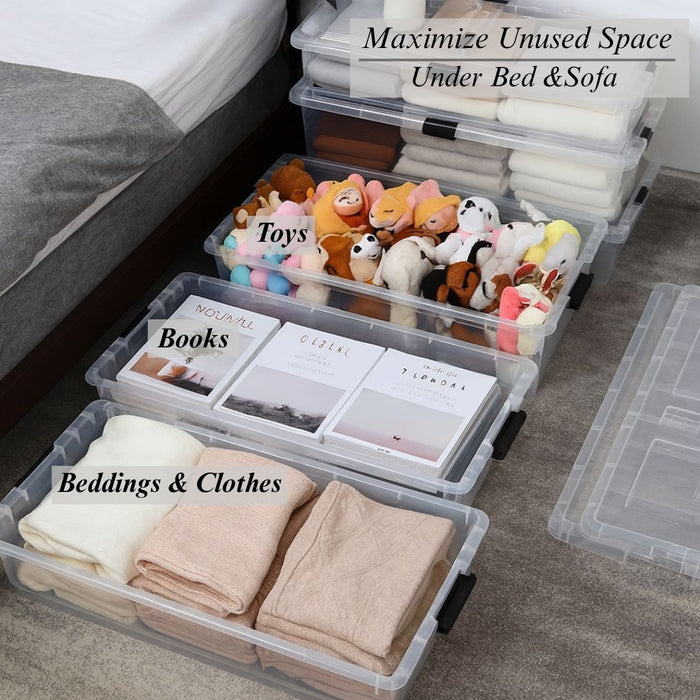 Under Bed Storage Box set organising toys, books and bedding under bed