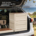 Foldable camping storage box with side access for car travel and outdoor adventures