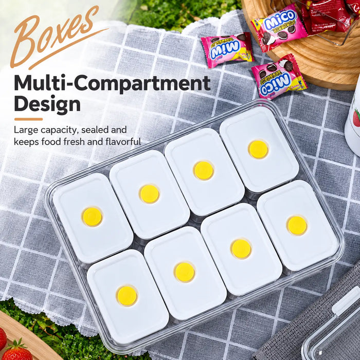 Food storage container set with multiple individual containers and secure outer case.