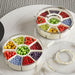 Round Food Storage Container set showing removable lid and organised fruit sections