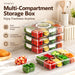 Food storage box with lid stacked for organised food storage
