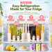 Drink dispensers stored inside a refrigerator for chilled fruit tea, iced drinks and juice