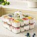 Divided food storage containers with carrying handle for easy portability and organised food storage