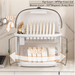 2 Tier Dish Drainer with flip-up lid and magnetic swing doors for easy access