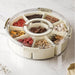 Round Food Storage Container organised with dried spices and seasonings in separate sections