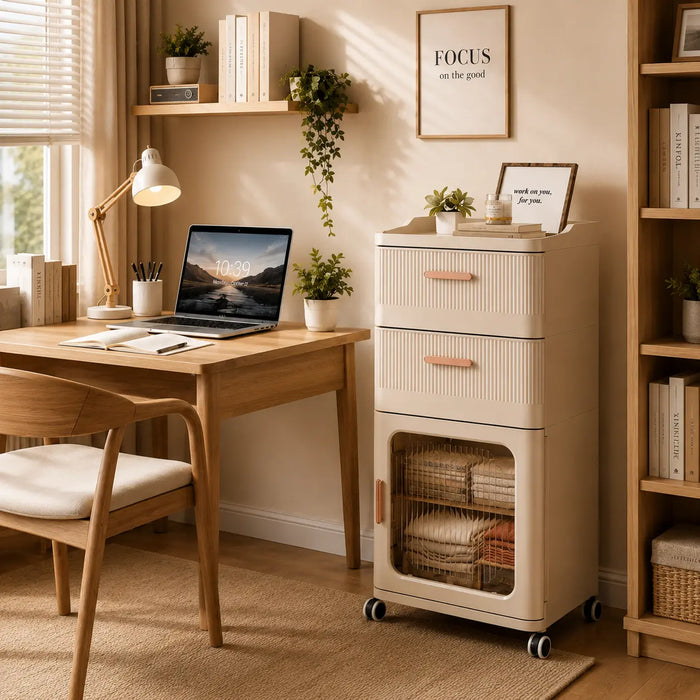 Storage cabinet with drawers and storage compartment for home office organisation