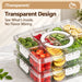 Transparent food storage box with lid for visible food organisation