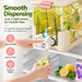 Drink dispenser with easy-press tap for smooth beverage dispensing