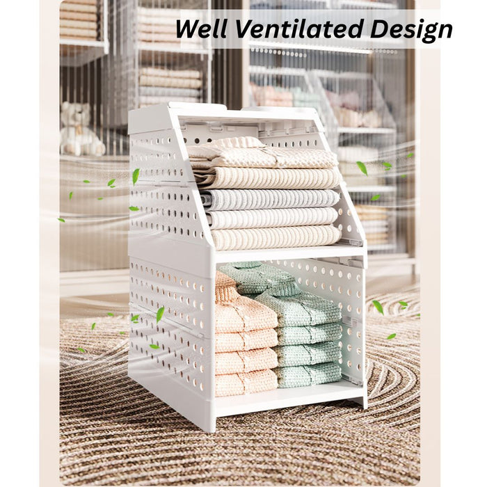 Breathable Modular Wardrobe Storage Shelf with ventilated clothes storage design