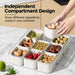 Meal prep container with removable compartments for organised ingredient storage