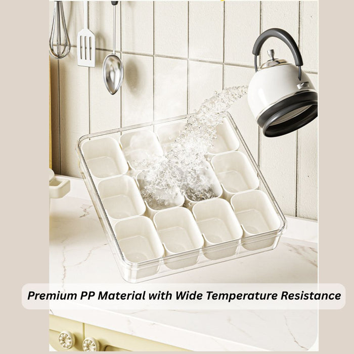 Kitchen food storage container made from temperature resistant PP material under running water