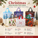 Christmas non-woven tote bags with festive gift designs, laminated finish, side gussets and reinforced bottom