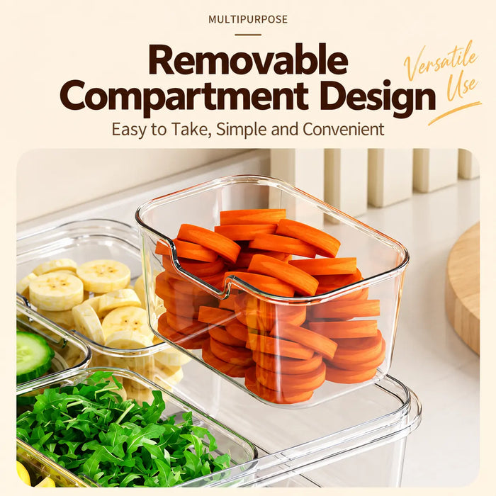 Removable compartment inside food storage box for flexible food storage