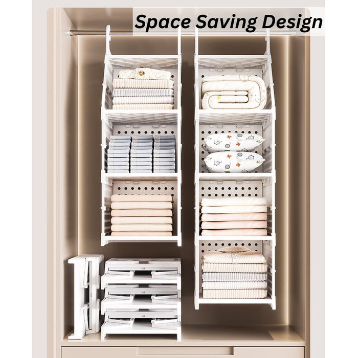 Space-saving Modular Wardrobe Storage Shelf maximising vertical wardrobe clothes storage