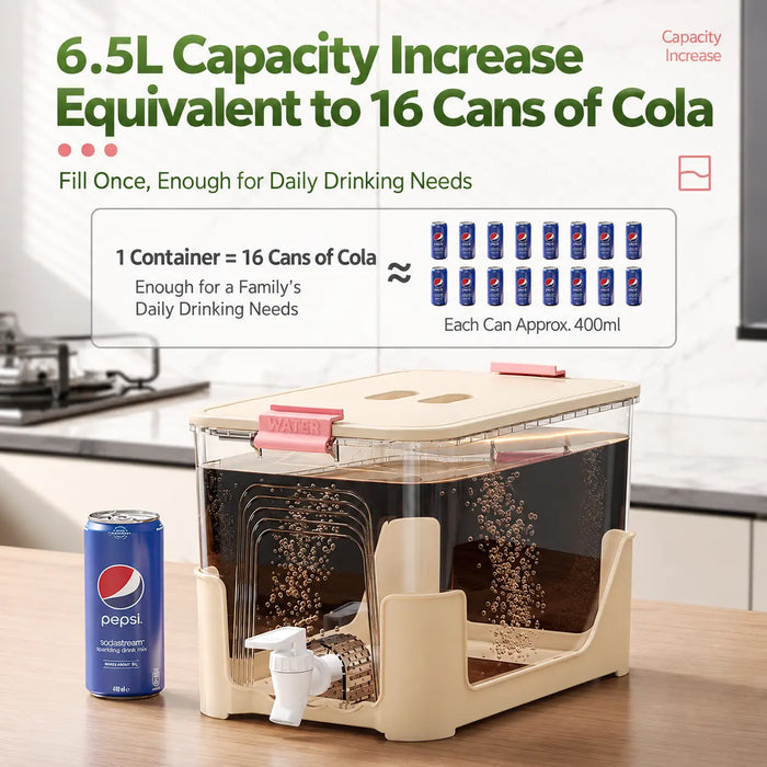 6.5L drink dispenser with large capacity for serving beverages