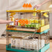 Collapsible storage boxes with front-opening doors for drinks, food and household storage