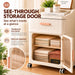 Storage cabinet with transparent storage door for easy visibility of clothes and household items