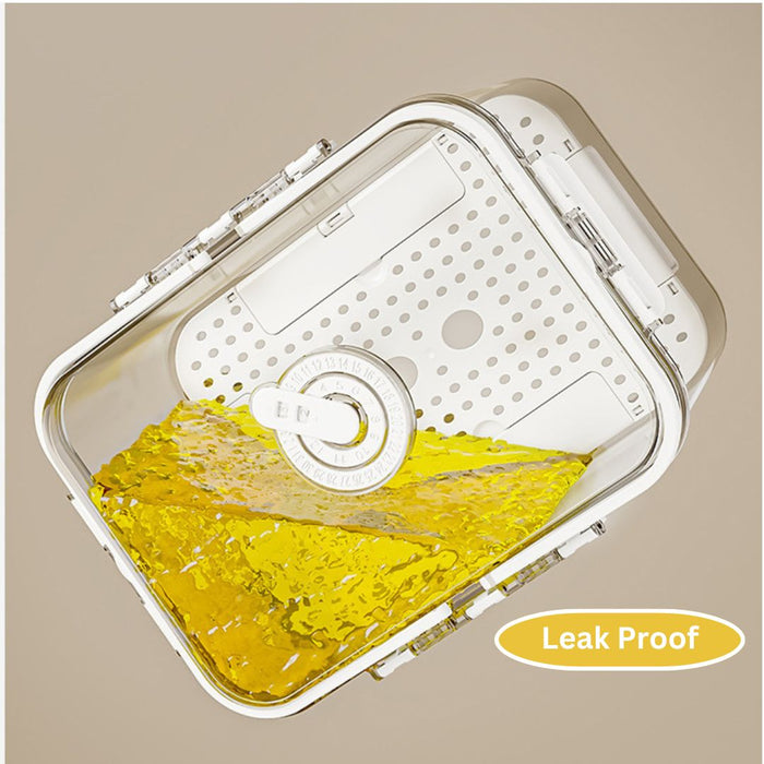 Leak-proof Fridge Storage Container demonstrating spill resistance