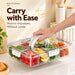 Food storage box with built-in carrying handle for convenient transport