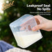 Transparent food storage container with secure lid seal for leak-resistant food storage and freshness
