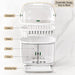 Two tier dish rack with detachable components and removable drainage tray for easy cleaning