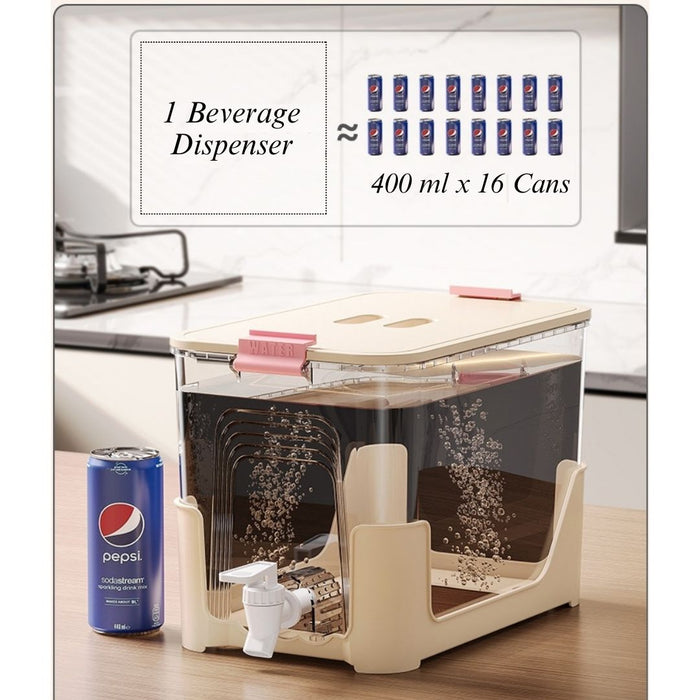 Large capacity Drink Dispenser With Tap holding up to 16 beverage cans