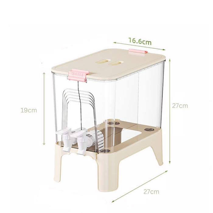 Dual tap Drink Dispenser With Tap showing full measurement specifications