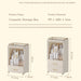 Product dimensions of the cosmetic storage box, showing two height options of 39 cm and 46.5 cm, both measuring 27.5 cm wide and 18 cm deep.