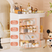 Multi-layer cosmetic organiser with four-tier drawer storage and transparent compartment for makeup and skincare products